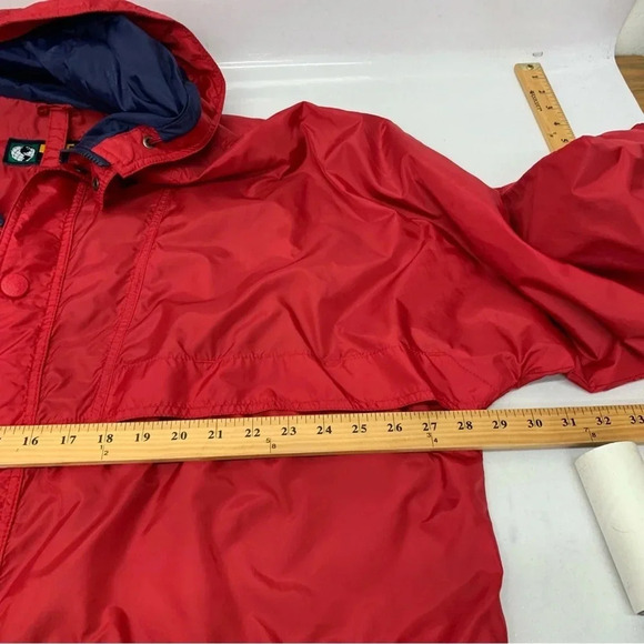 Eddie Bauer Ebtek Nylon Windbreaker Jacket Men XL Full Zip Utility Hood Pockets - Picture 15 of 16